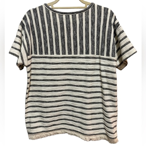 Loft - short sleeve - tunic top - grey / white stripe - size M - Picture 2 of 6